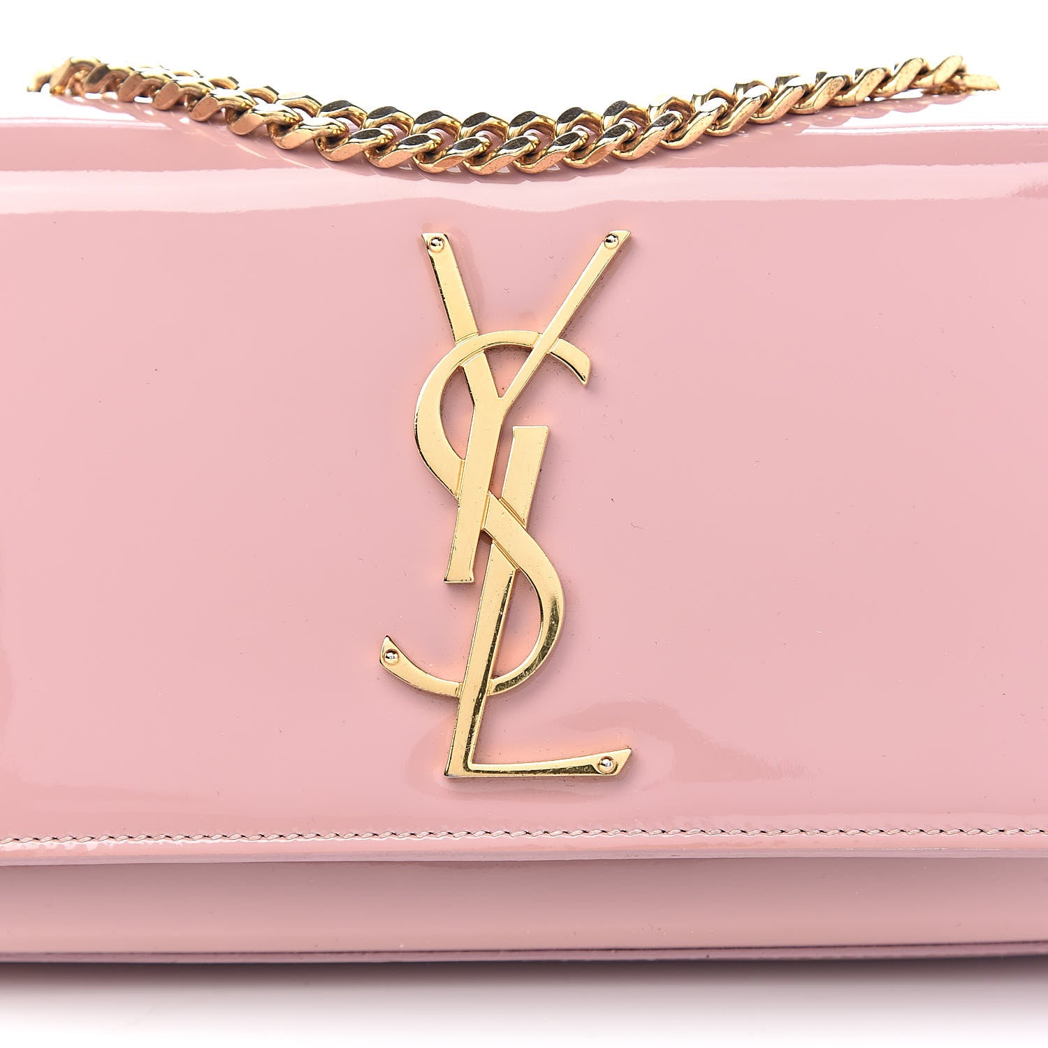 Saint Laurent Patent Small Classic Monogram Kate Satchel Dragee 18 of 18