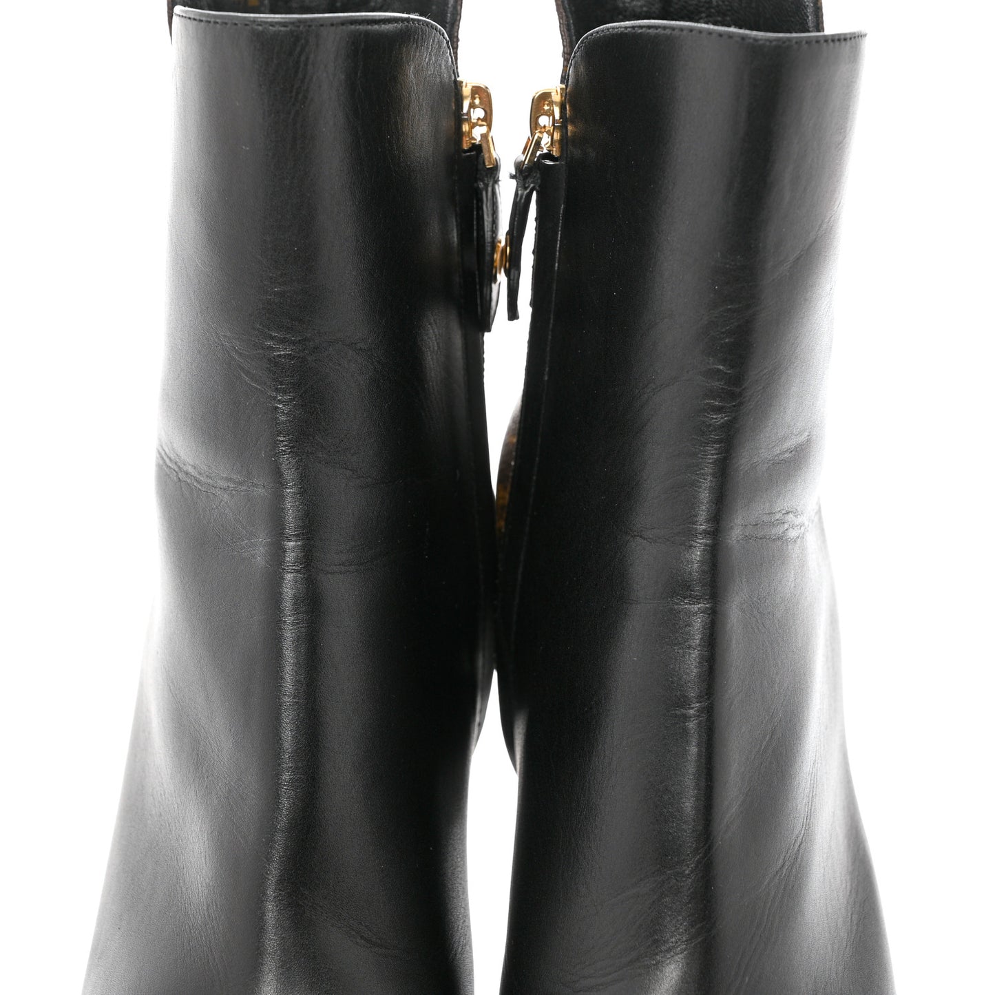 Calfskin Monogram Afterglow Platform Ankle Boots 39.5 Black
