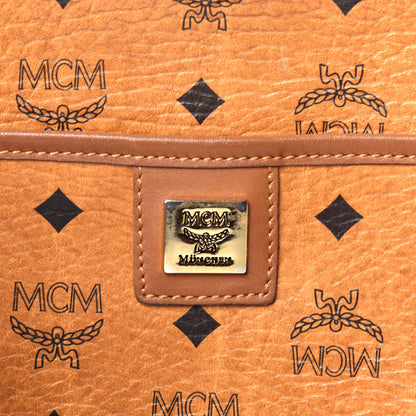 MCM Visetos Crocodile Embossed Medium Liz Shopper Tote Cognac 6 of 8