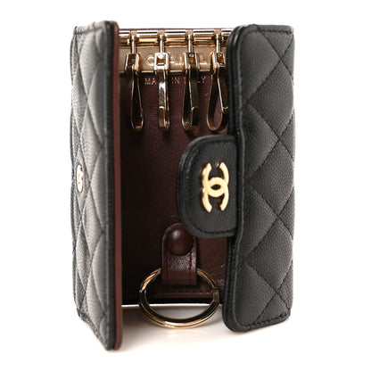 Chanel Caviar Quilted Classic 4 Key Holder Wallet Black 5 of 10