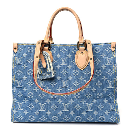 Louis Vuitton Monogram Denim Onthego MM Blue 1 of 9