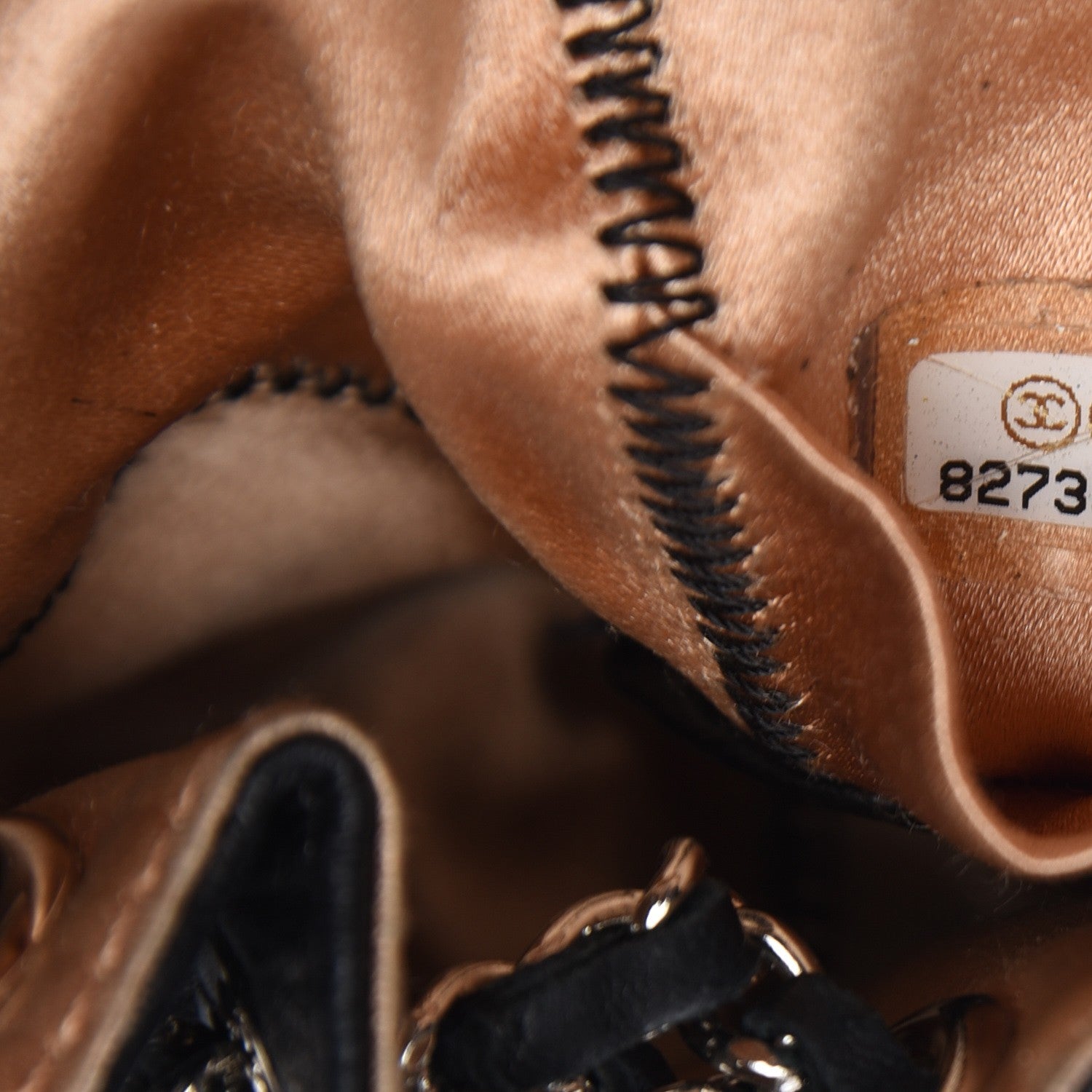 Chanel Lambskin Satin Reversible Mini Sac Cordon Black Peach 8 of 8