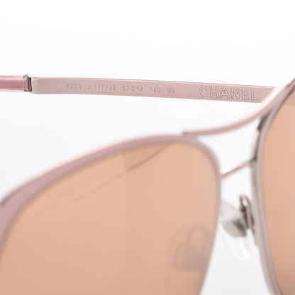 Chanel 18K Pilot Summer Sunglasses 4223 Pink Gold 7 of 8