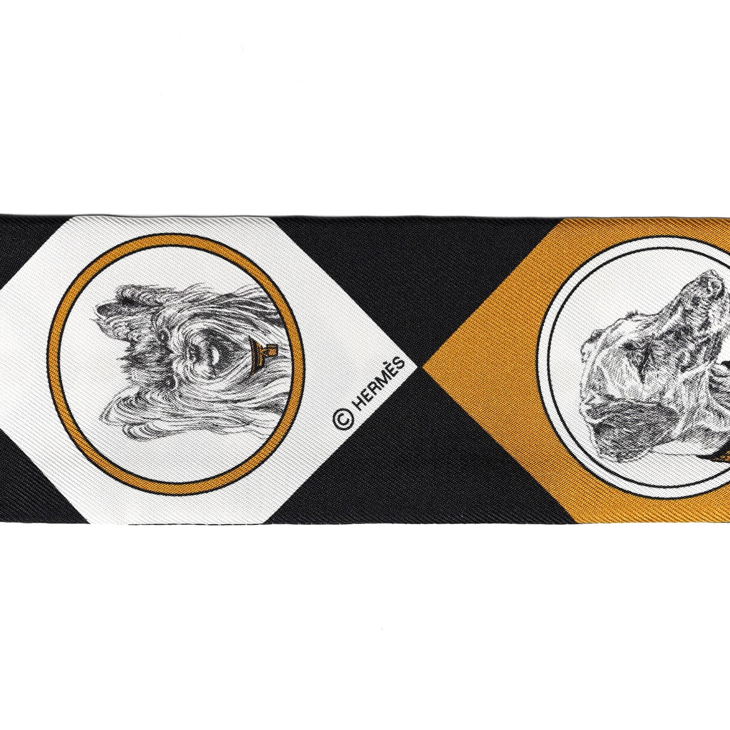 Silk Colliers Et Chiens Twilly Black Gold White