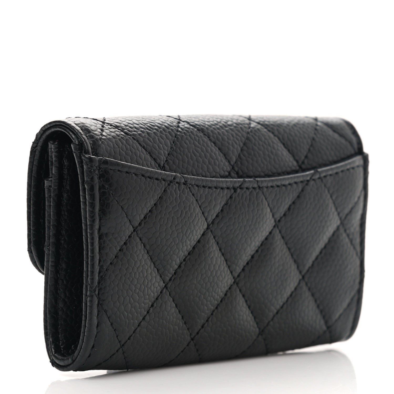 Chanel Caviar Quilted Flap Card Holder Wallet Black 3 of 9