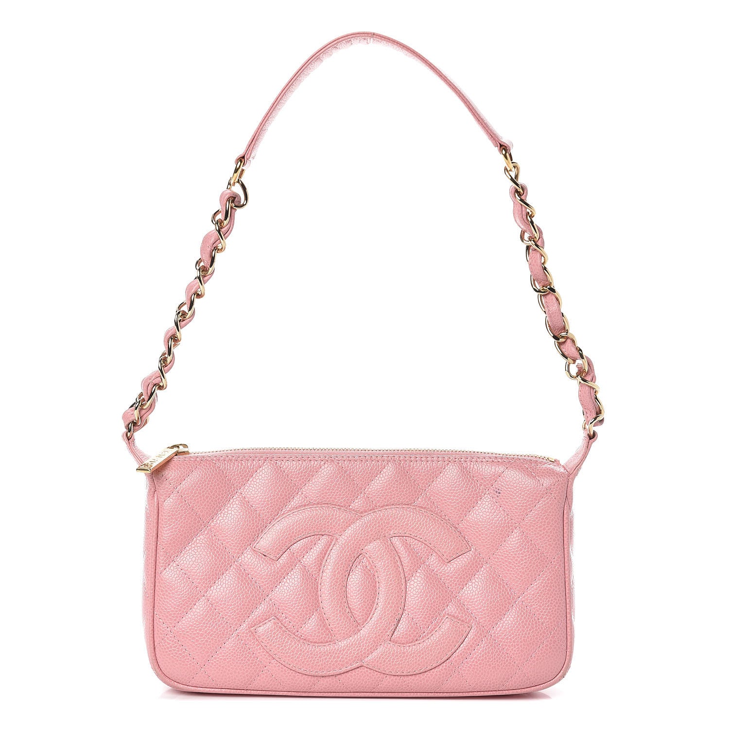 Chanel Caviar Quilted Pochette Pink 1 of 12