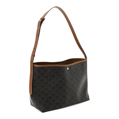 Celine Triomphe Canvas Calfskin Shopper Tote Tan 4 of 11