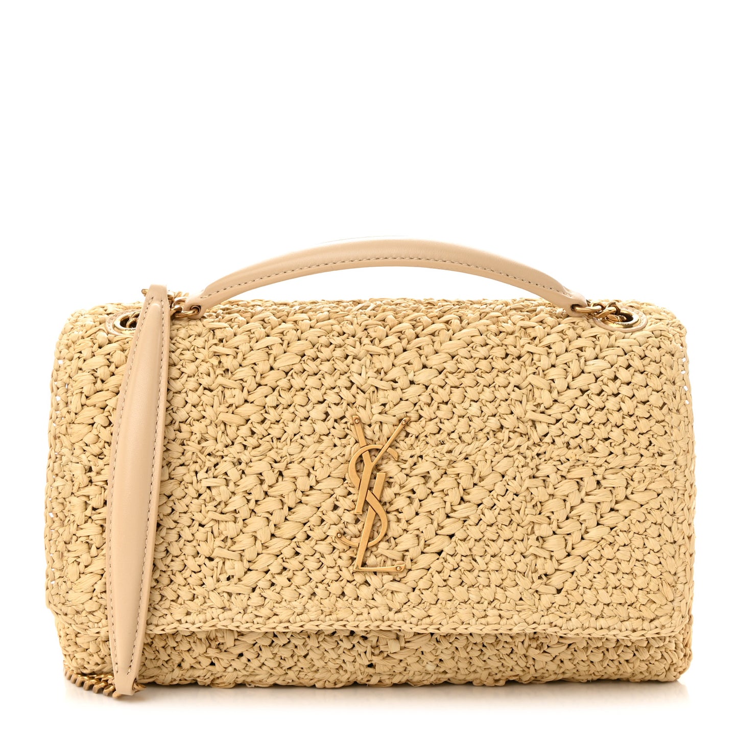 Raffia Monogram Medium Jamie Natural Avorio