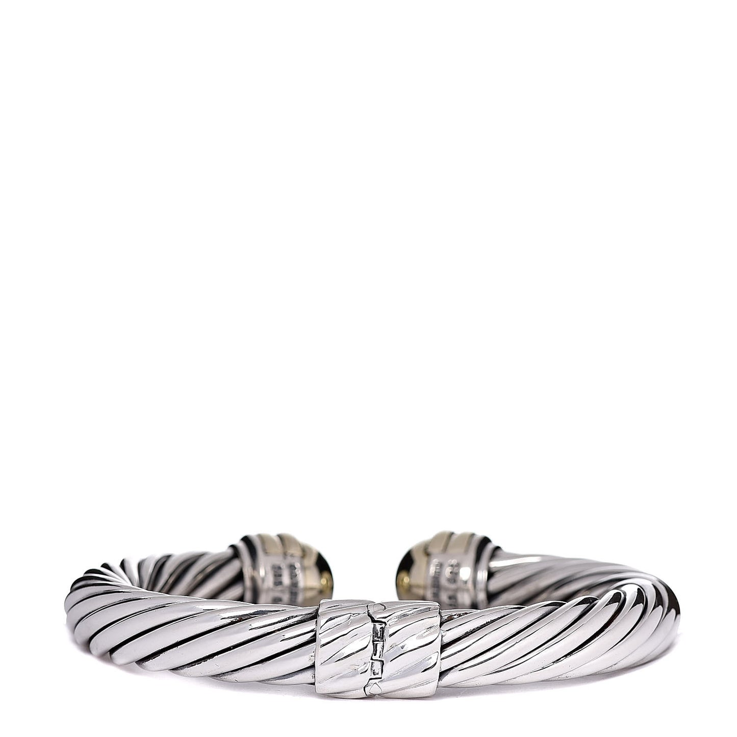 Sterling Silver 14K Yellow Gold 10mm Cable Classics Bracelet