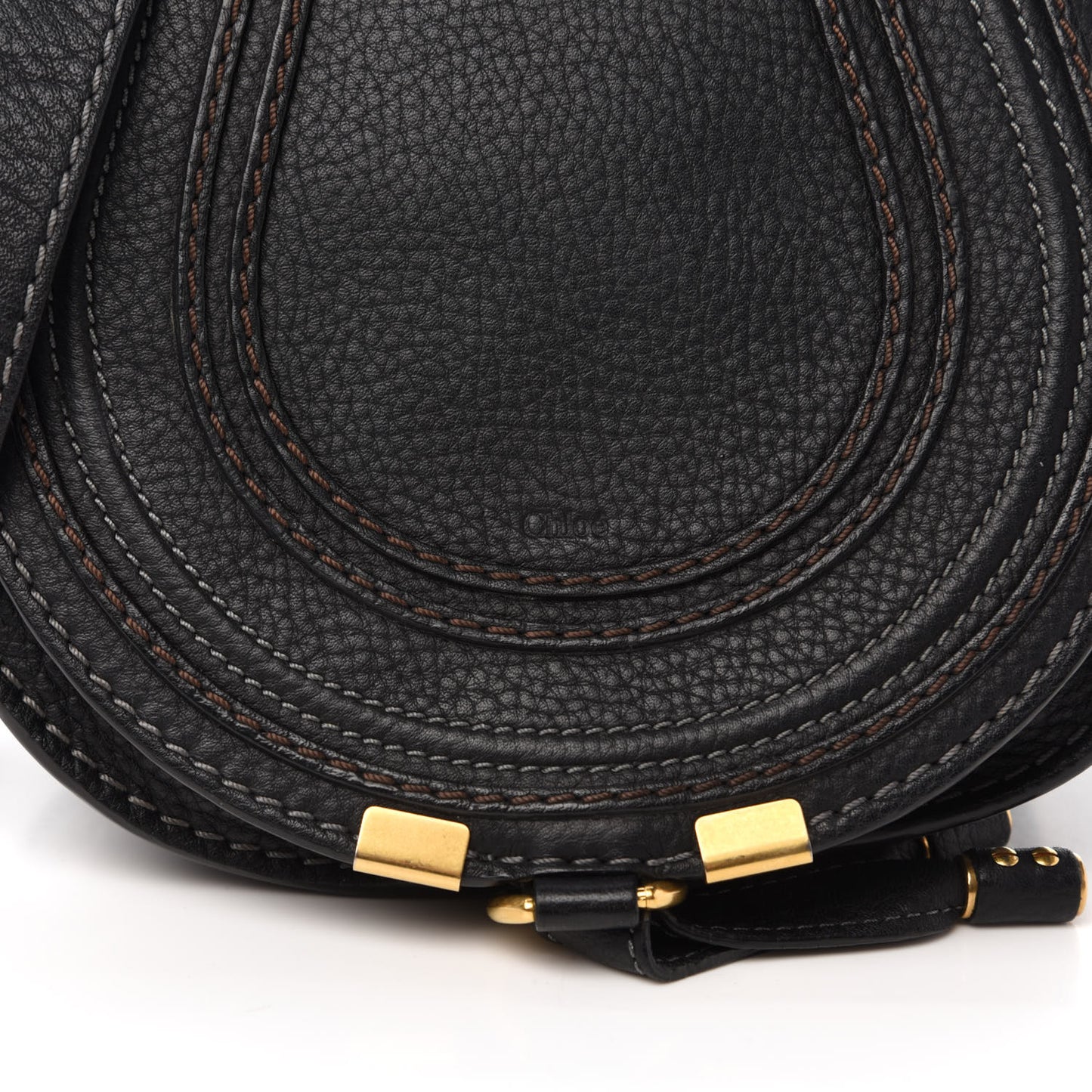 Calfskin Mini Marcie Round Crossbody Bag Black