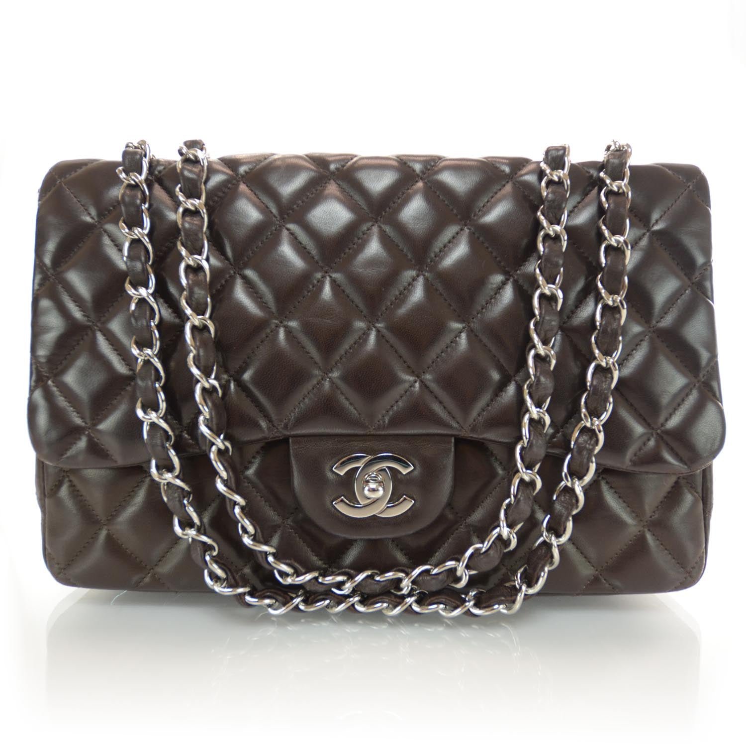 Chanel Lambskin Jumbo Single Flap Brown 1 of 10