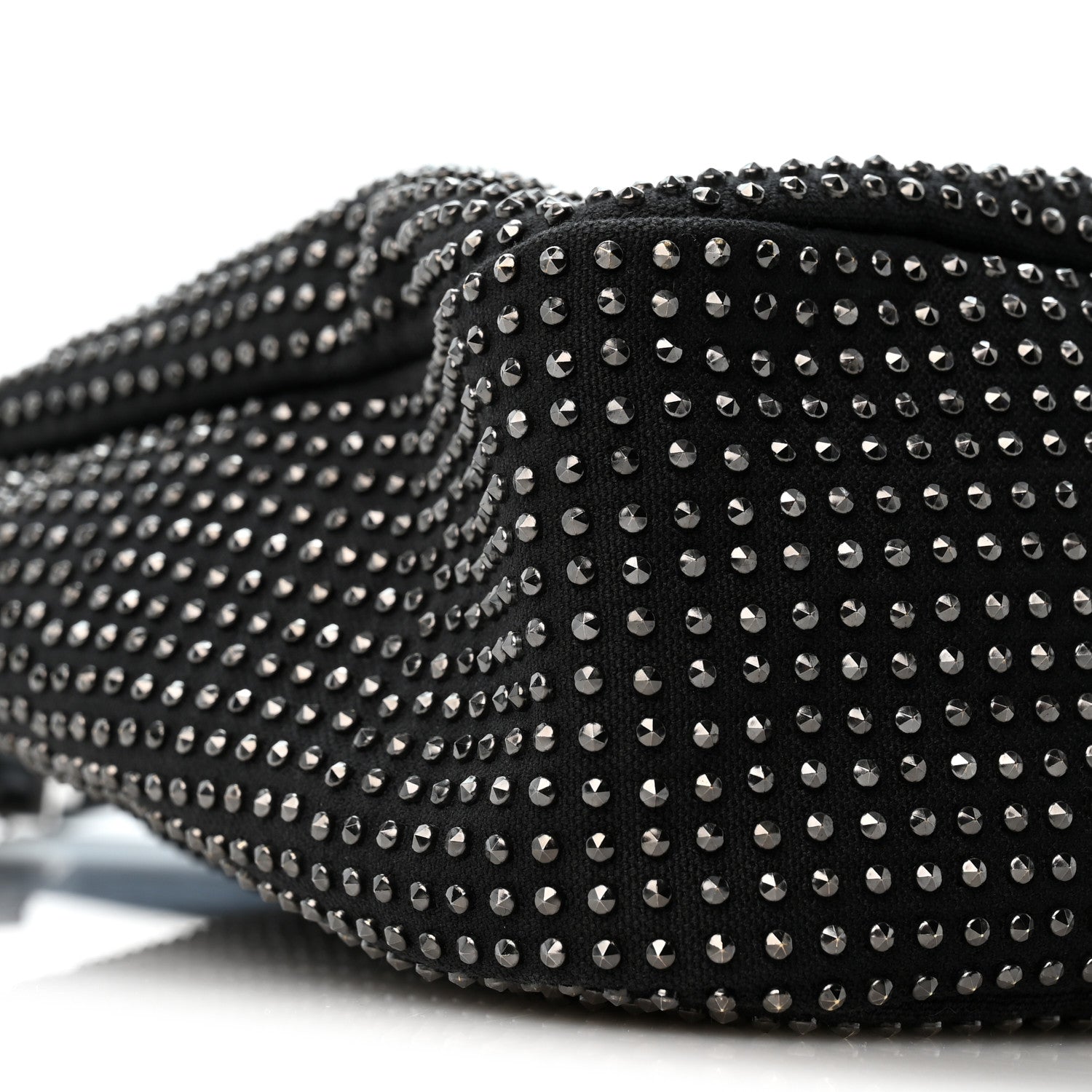 Saint Laurent Cotton Studded Le 5 A 7 Soft Hobo Black 9 of 12