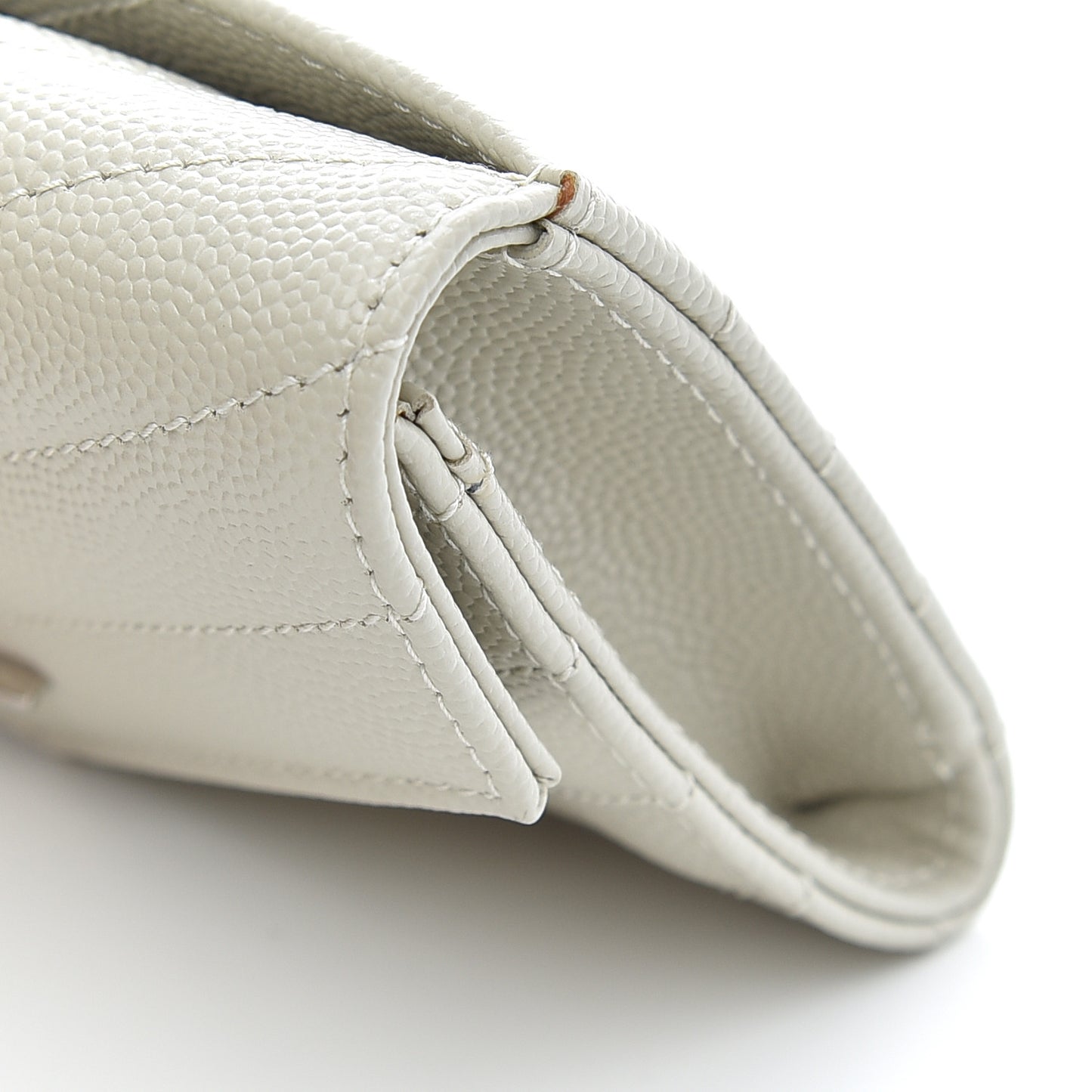 Grain De Poudre Matelasse Chevron Small Monogram Envelope Wallet Crema Soft