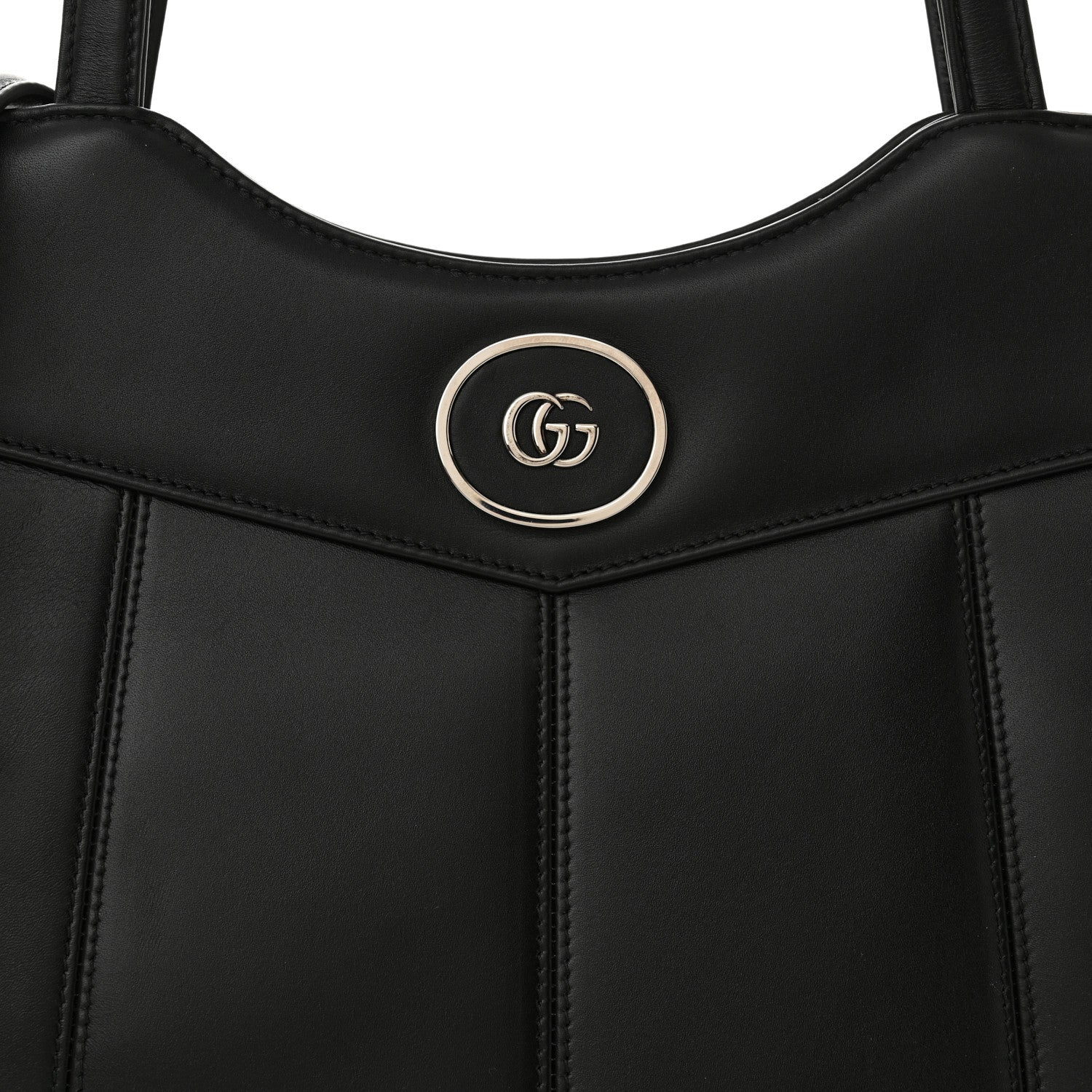 Gucci Calfskin Petite GG Medium Tote Bag Black 8 of 10