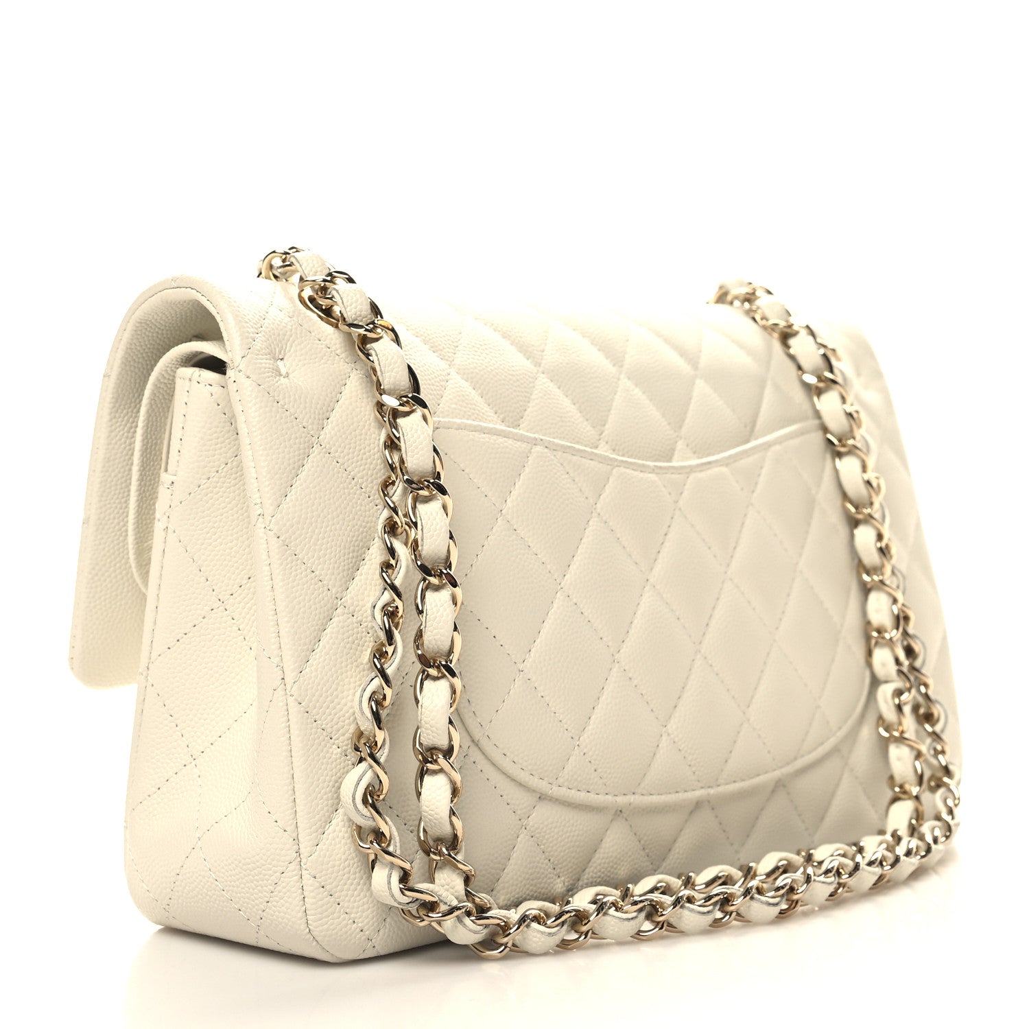Chanel Caviar Quilted Medium Double Flap White 3 of 11