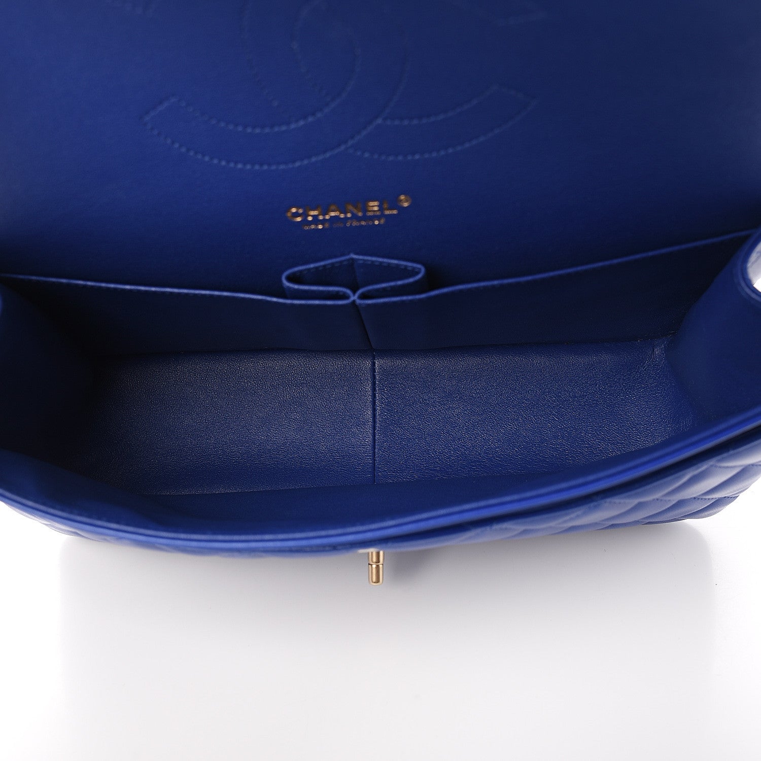 Chanel Lambskin Quilted Jumbo Double Flap Blue 4 of 10