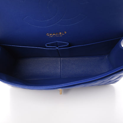 Chanel Lambskin Quilted Jumbo Double Flap Blue 4 of 10