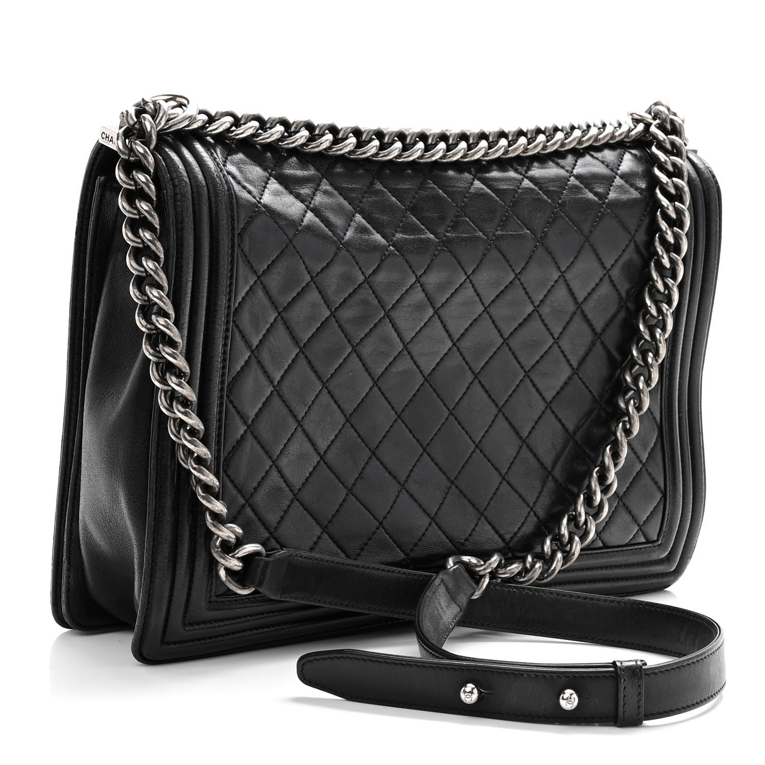Chanel Lambskin Quilted Large Boy Flap Black 3 of 10
