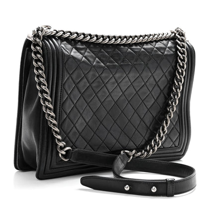 Chanel Lambskin Quilted Large Boy Flap Black 3 of 10