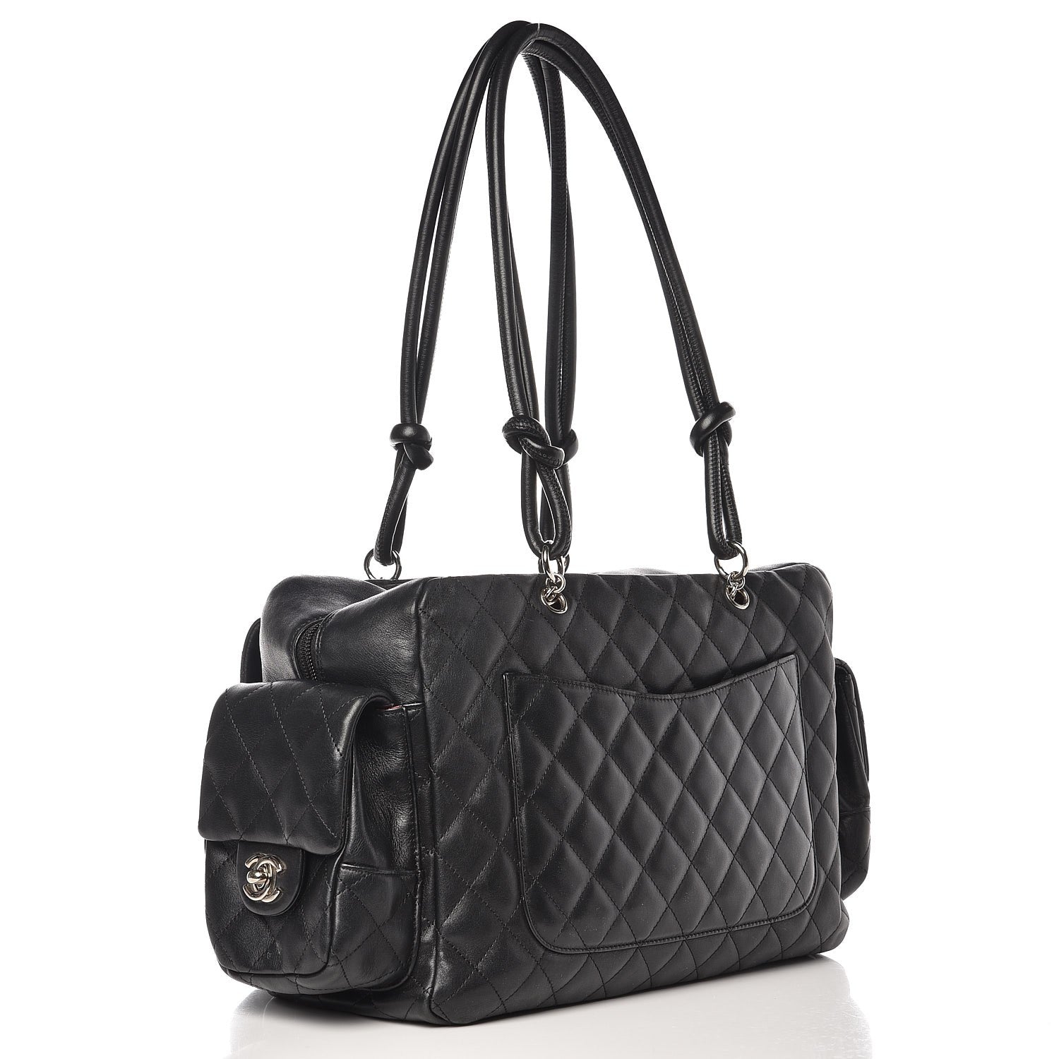 Chanel Calfskin Quilted Large Cambon Multipocket Reporter Black 3 of 7