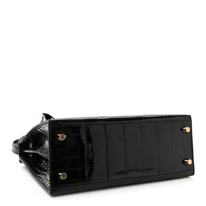 Hermes Shiny Alligator Kelly Sellier 25 Black 4 of 10