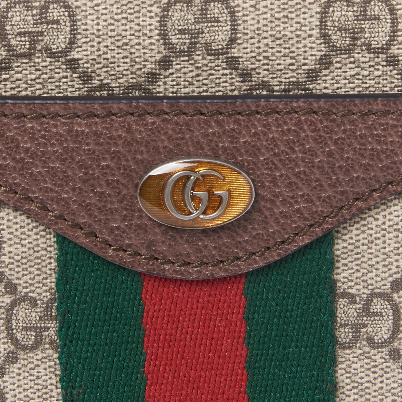 Gucci GG Supreme Monogram Web Medium Ophidia Shoulder Bag Beige New Acero 7 of 8