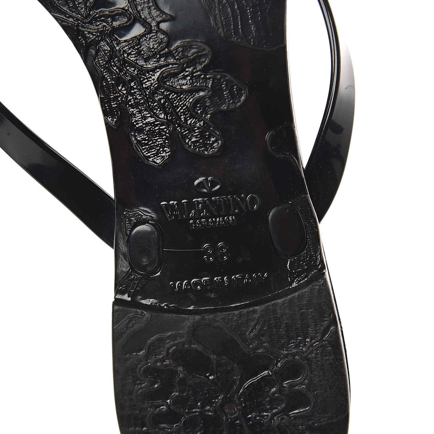 Valentino Garavani PVC Jelly Rockstud Bow Thong Sandals 38 Black 6 of 7