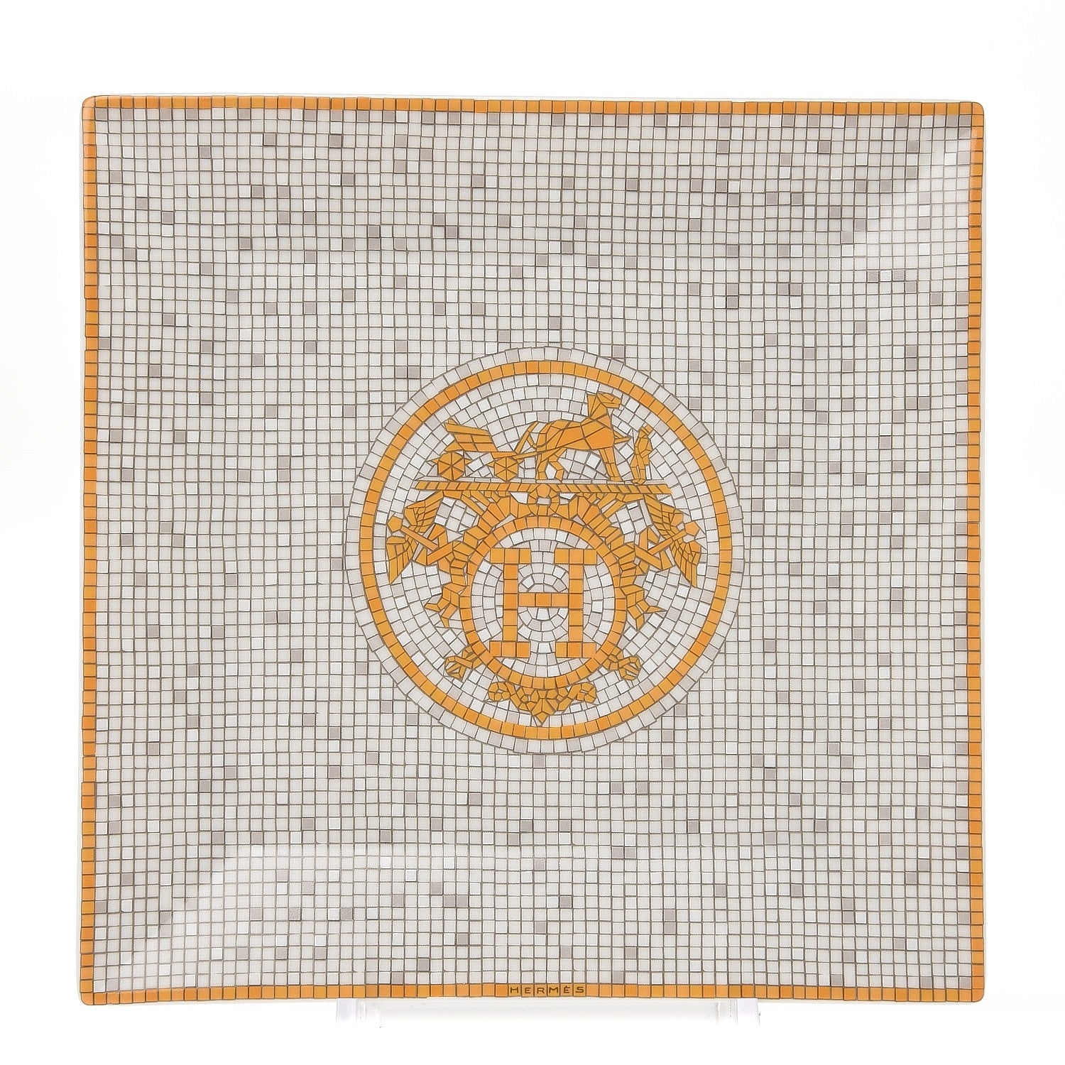Hermes Porcelain Mosaique au 24 Square Plate 1 of 7