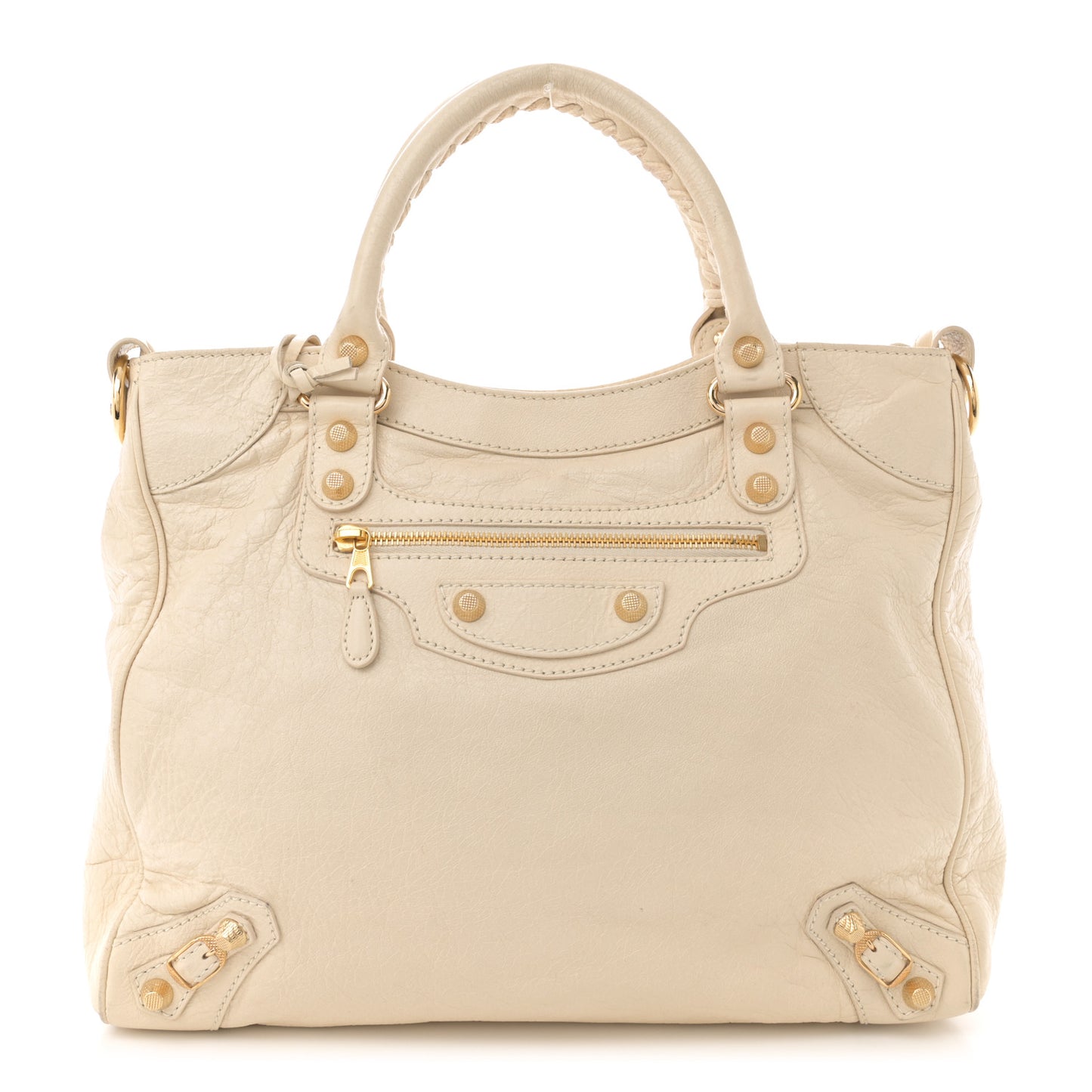 Agneau Giant 12 Gold Hardware Velo Blanc Creme Light Craie