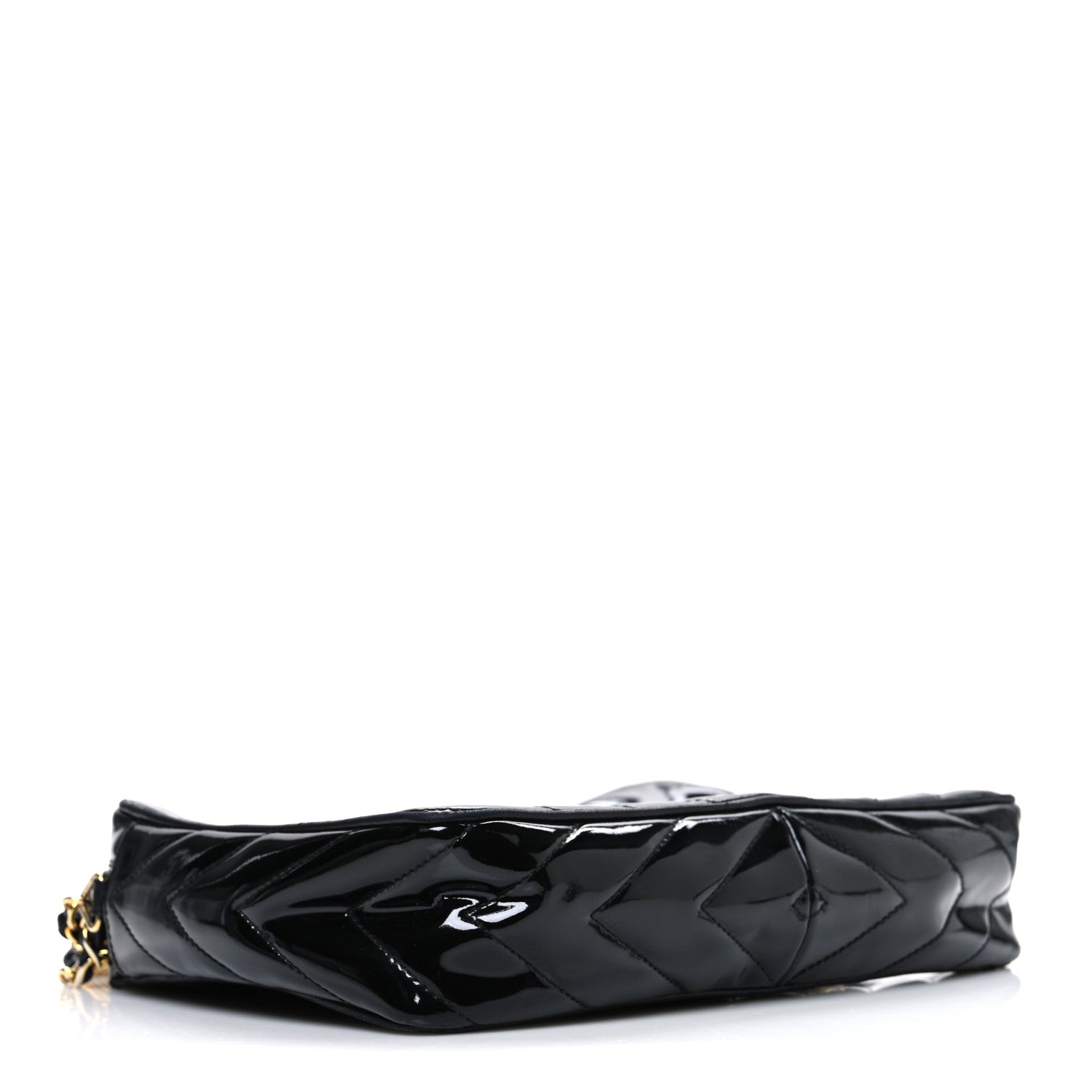 Chanel Patent Chevron Quilted Tassel Camera Case Black 4 of 11