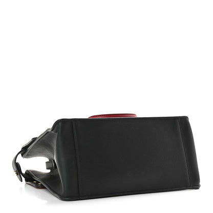 Fendi Vitello Grace Suede Small Flip Tote Black Fragola Marrone 5 of 12