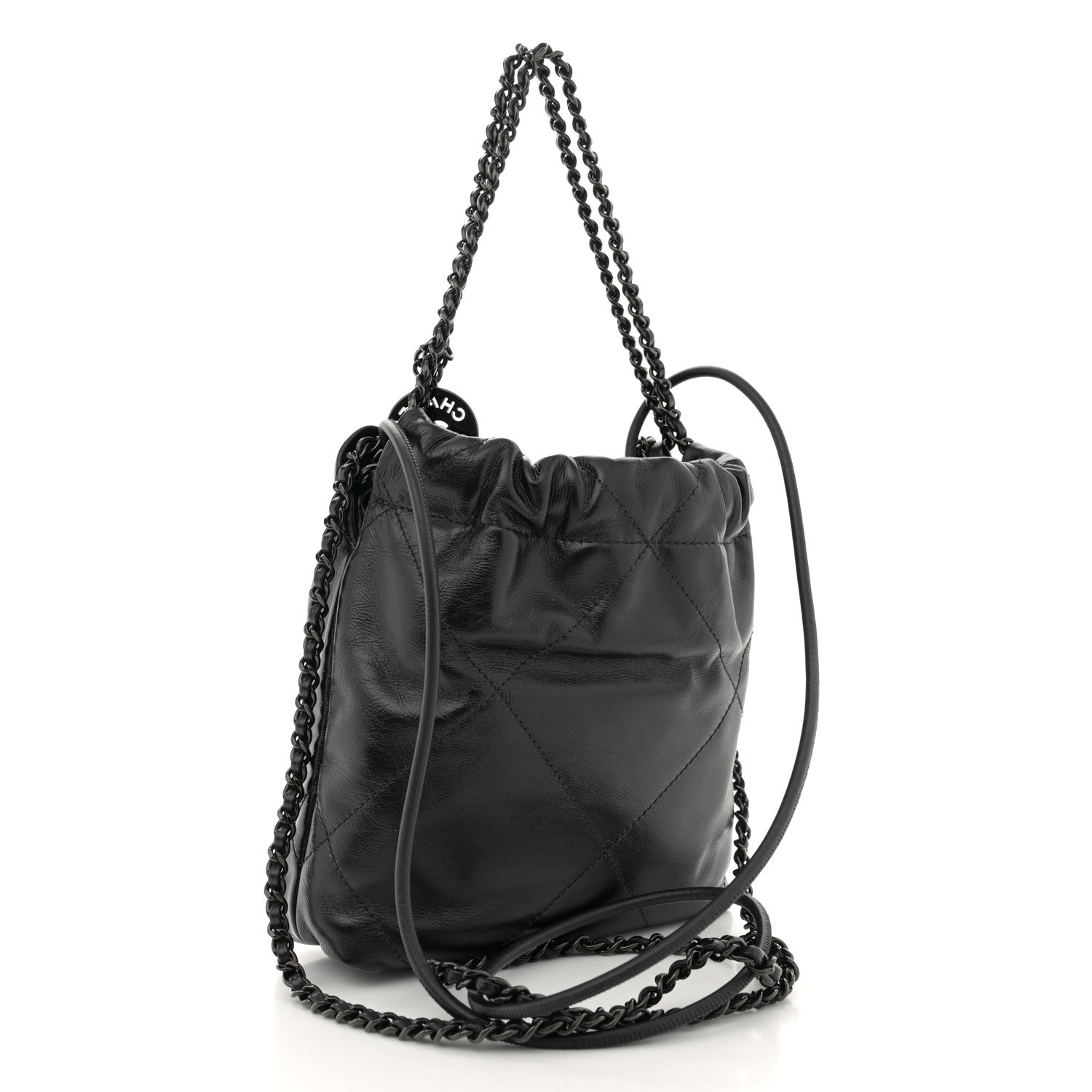 Chanel Shiny Calfskin Quilted Mini Chanel 22 So Black 3 of 12