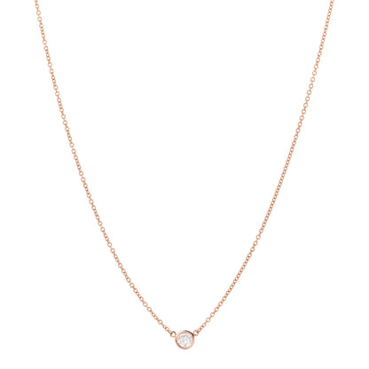 Tiffany 18K Rose Gold Diamond .21ct Elsa Peretti Diamonds by the Yard Pendant Necklace 1 of 6