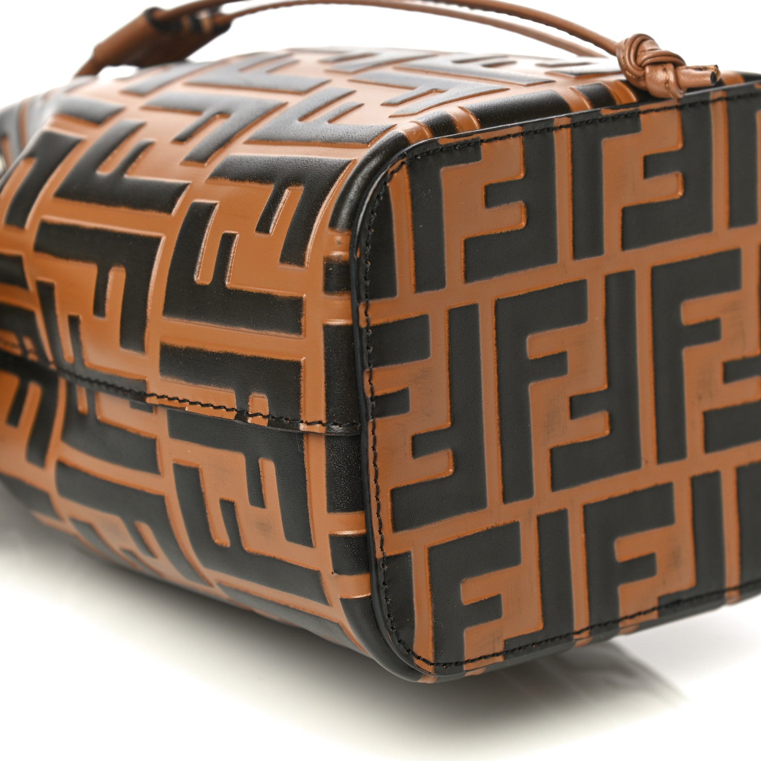 Fendi Vitello Liberty F is Fendi FF Embossed Mini Mon Tresor Bucket Bag Tobacco Black 8 of 9
