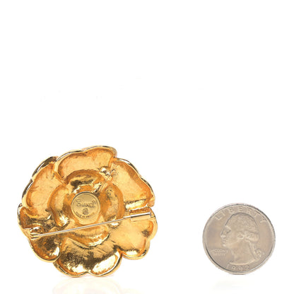 Chanel Camellia Brooch Gold 2 of 6