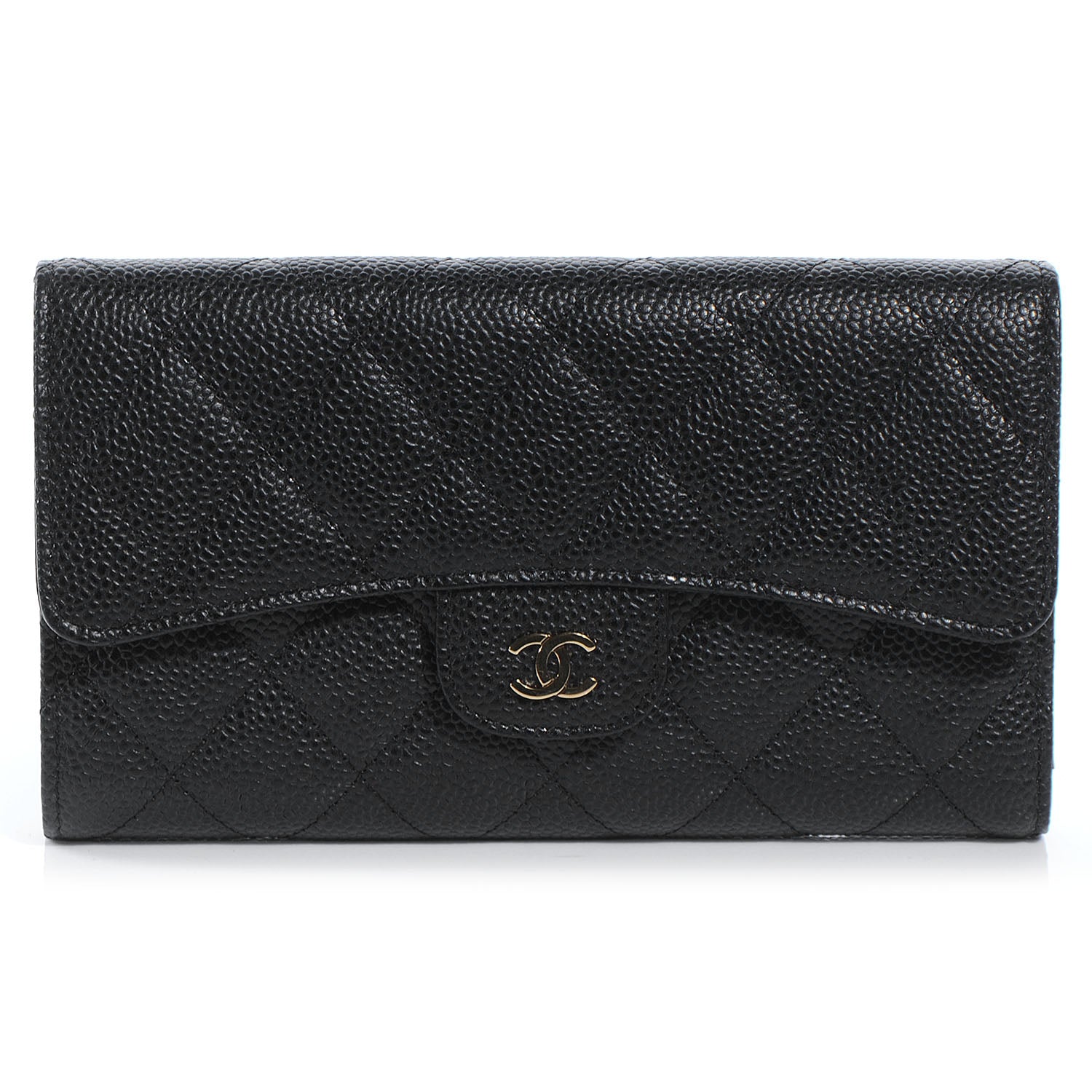 Chanel Caviar Quilted Large Flap Wallet Black 1 of 9
