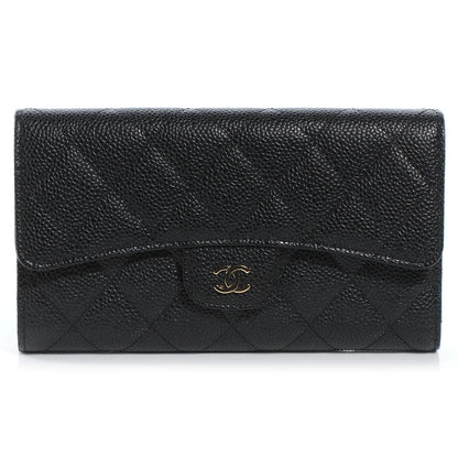 Chanel Caviar Quilted Large Flap Wallet Black 1 of 9