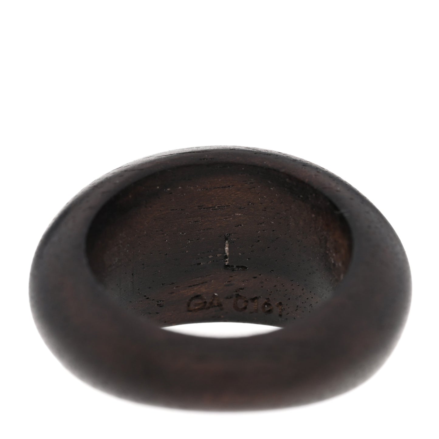 Tiger Wood Brass Ring L Brown