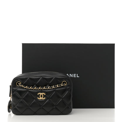 Chanel Shiny Lambskin Quilted Mini Camera Case Black 10 of 10