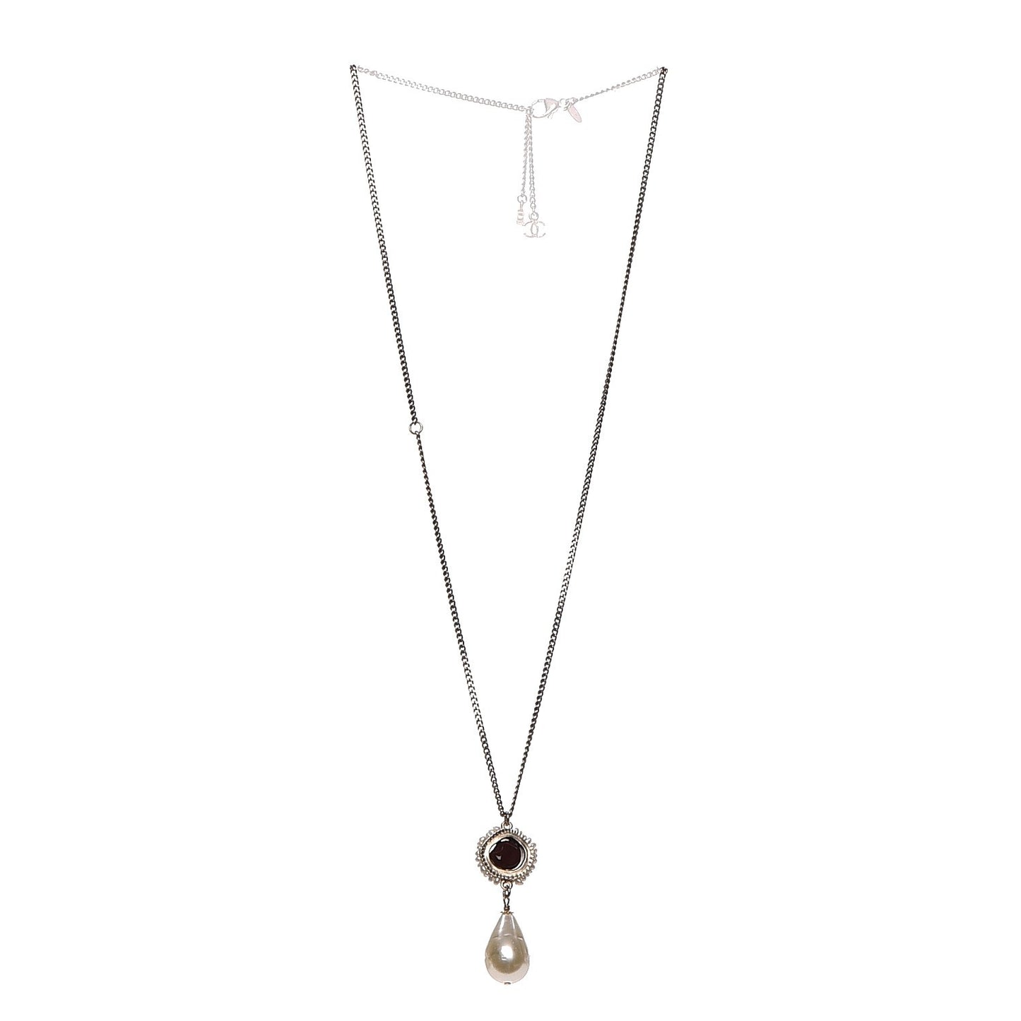 Pearl Resin CC Necklace Burgundy Gold