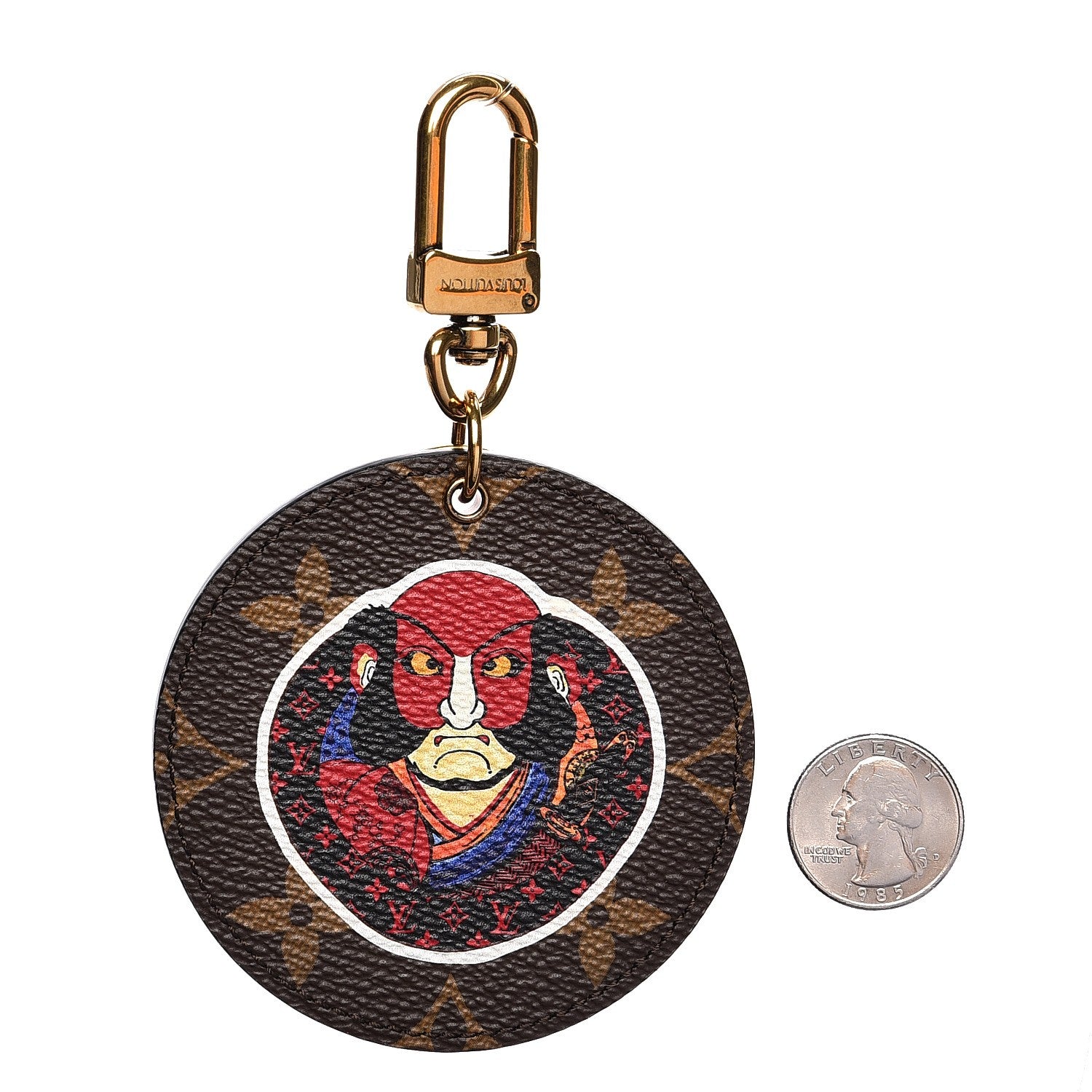 Louis Vuitton Monogram Illustre Kabuki Bag Charm Key Ring 2 of 5