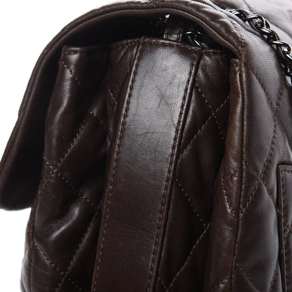 Chanel Lambskin Quilted Large 3 Flap Dark Brown 11 of 20