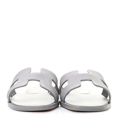 Hermes Epsom Oran Sandals 35 Bleu Glacier 2 of 8