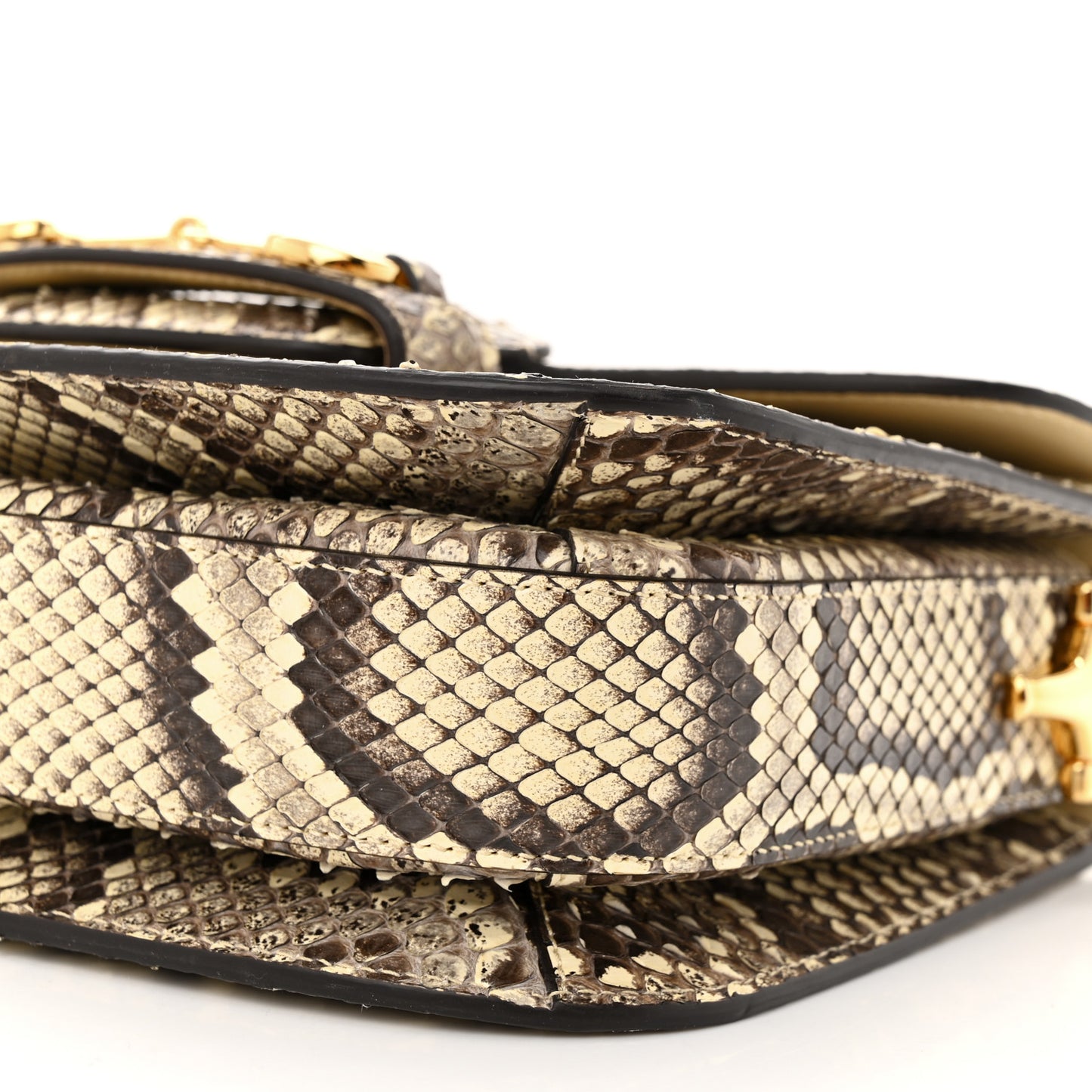 Snakeskin Horsebit 1955 Shoulder Bag Natural