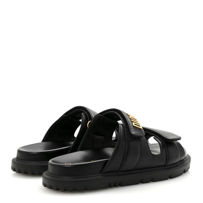 Christian Dior Lambskin Dioract 10mm Slide Sandals 36 Black 5 of 9