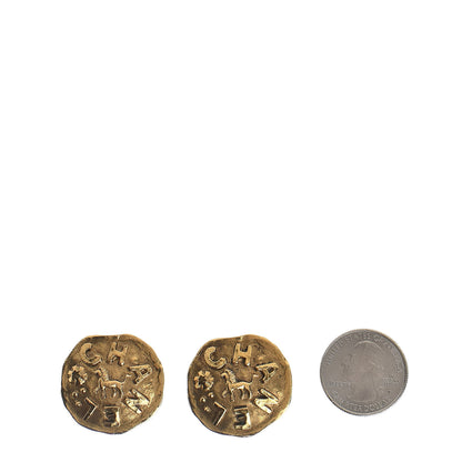 Chanel Logo CC Clip On Earrings Gold 2 of 4