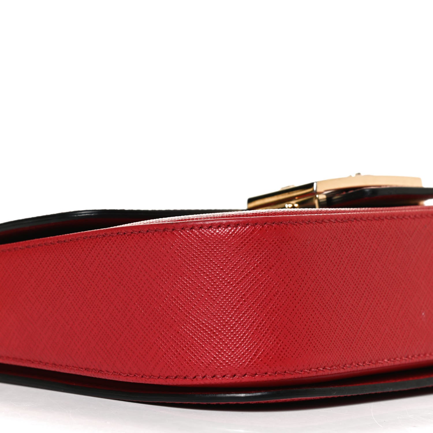 Prada Saffiano Lux Embleme Flap Shoulder Bag Fuoco 9 of 12