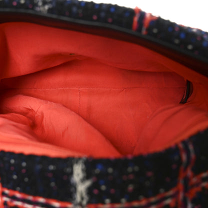 Chanel Tweed Quilted Large Chanel 19 Flap Black Orange Blue 5 of 10