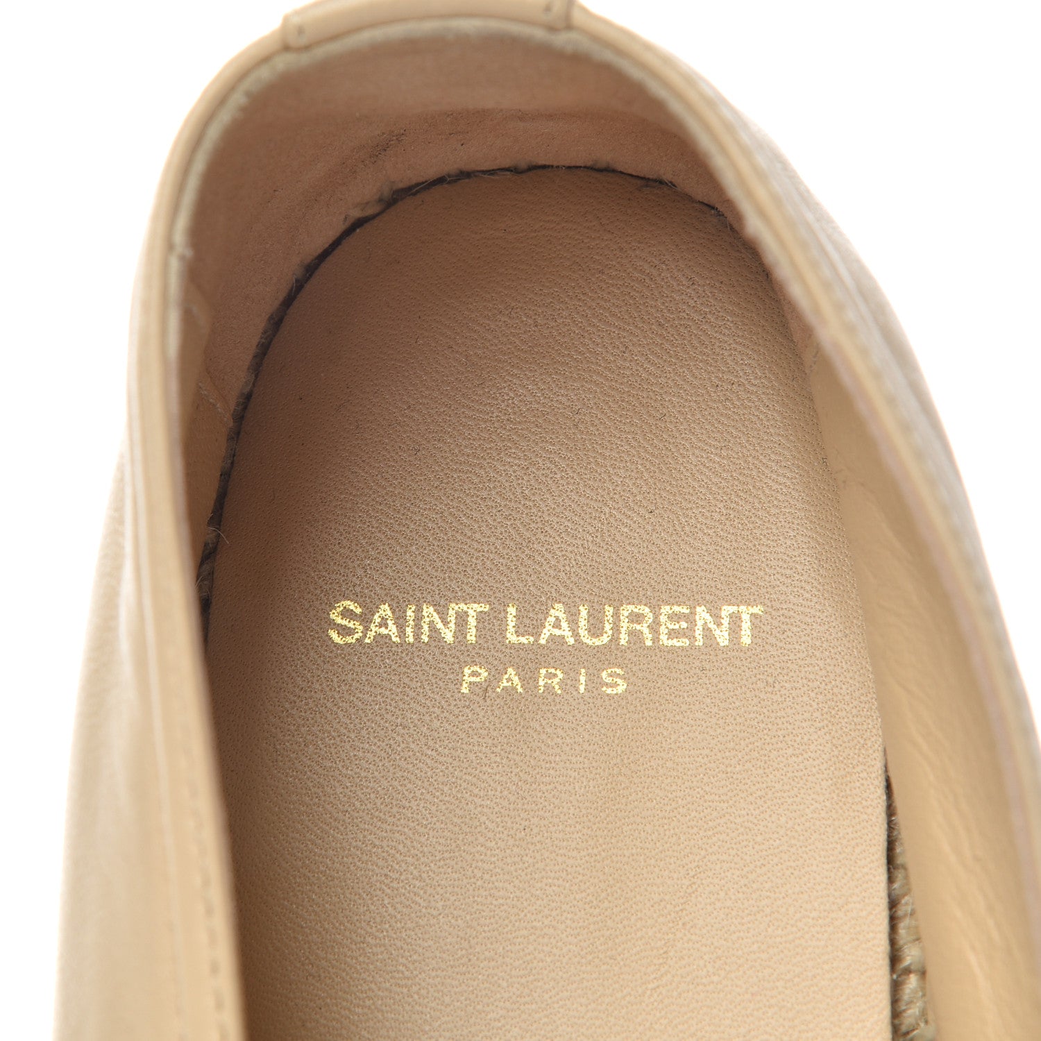 Saint Laurent Lambskin Monogram Espadrilles 40 Nude 8 of 11