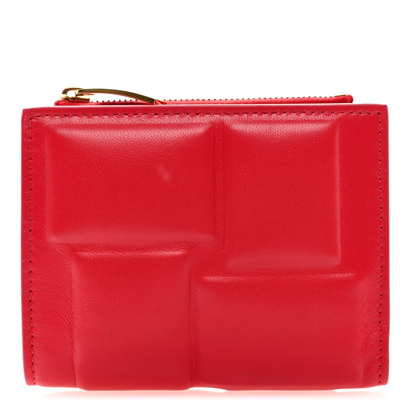 Calfskin Padded Zip Card Holder Nail Polish